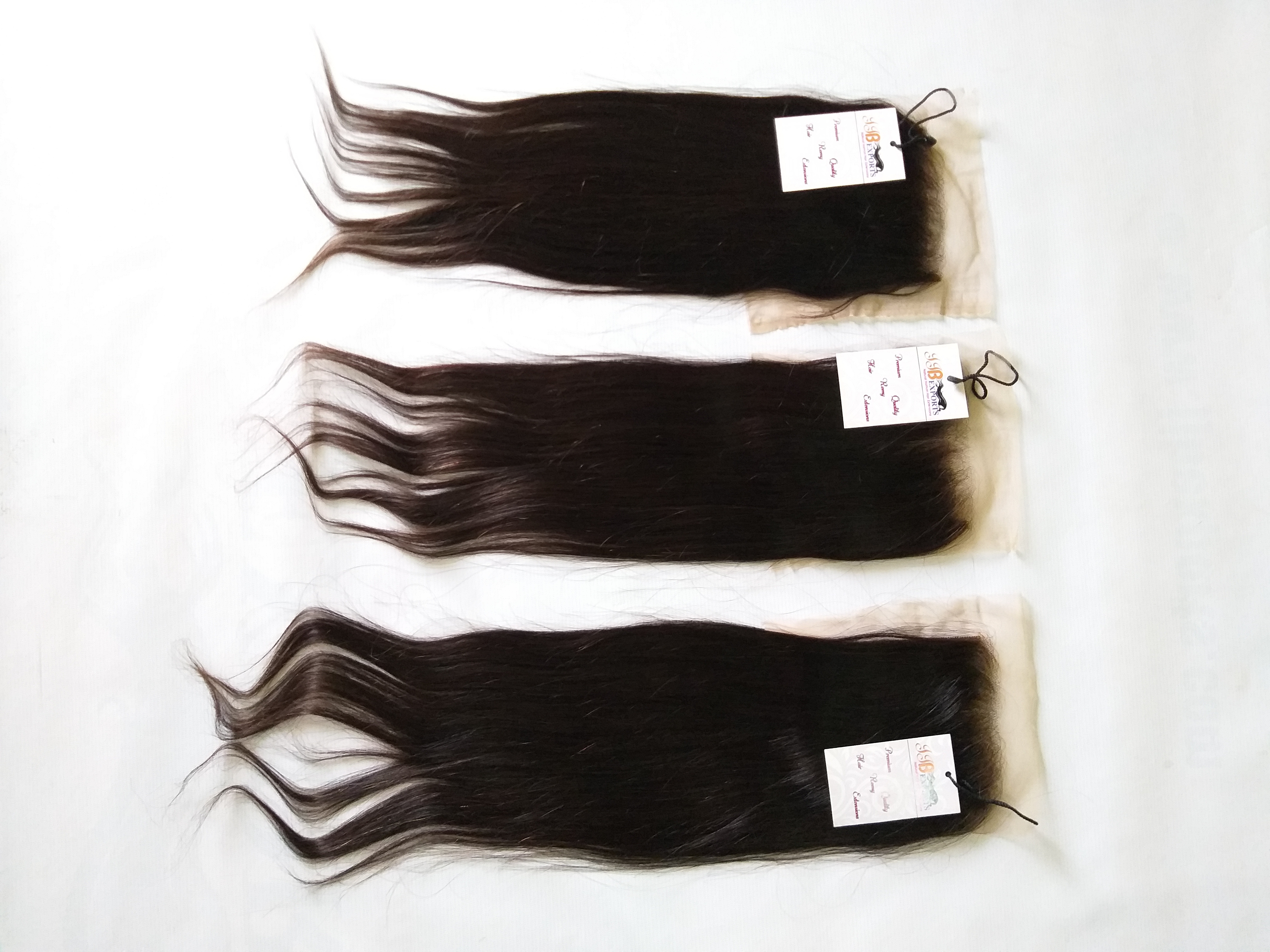Raw Virgin Straight Hair 5x5 Transparent Lace Closure - Color: Natural Black