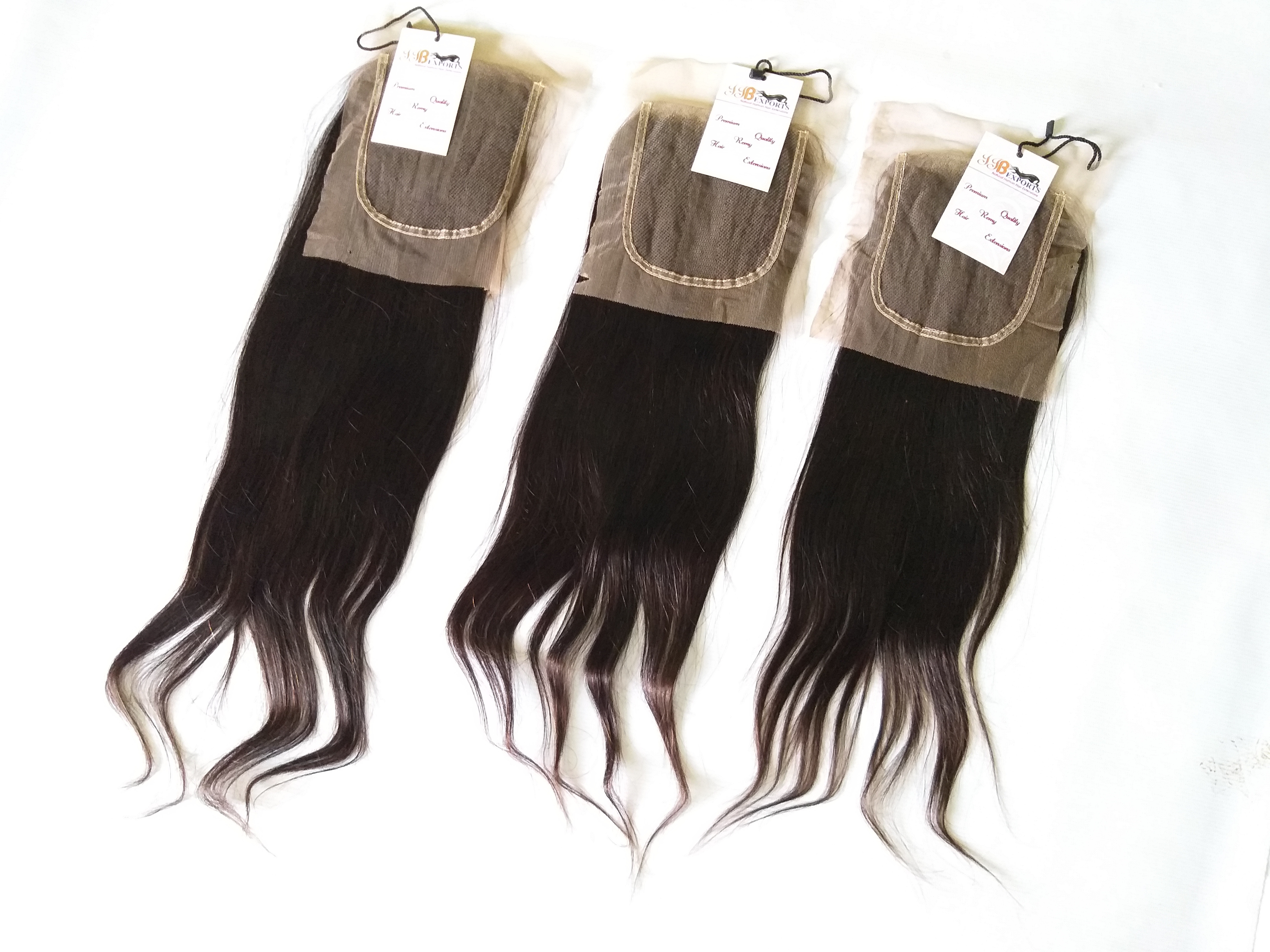 Raw Virgin Straight Hair 5x5 Transparent Lace Closure - Color: Natural Black
