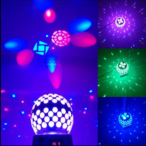 360 Degree Sound Moving Head RGBW LED Magic Crystal Ball Lighting Lamp Disco DJ Party DMX