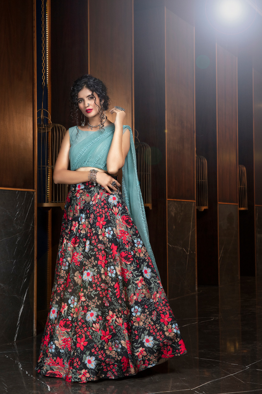 Designer Lehenga Choli - Semi-stitched Ethnic Wear, 42 Inch Lehenga & 2.40 Mtr Dupatta | All Season Fashion, Customized Size Up To 42 Bust & Waist