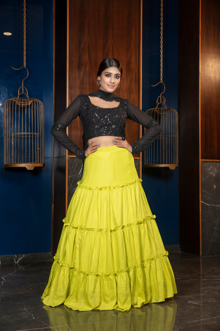 Designer Lehenga Choli - Semi-stitched Ethnic Wear, 42 Inch Lehenga & 2.40 Mtr Dupatta | All Season Fashion, Customized Size Up To 42 Bust & Waist