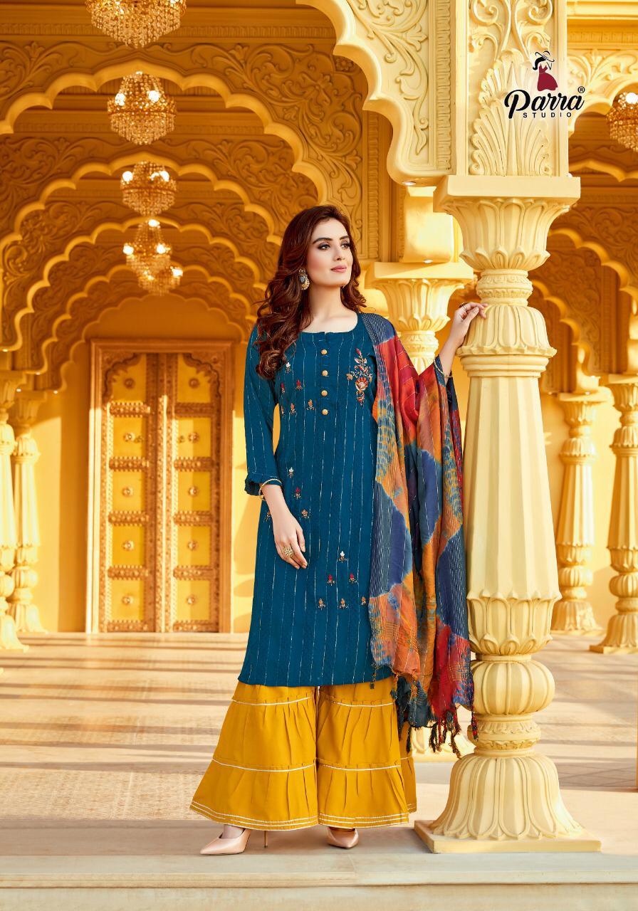 Dry Cleaning Raghini Vol 1 3 Kurties With Sharara And Dupatta Beautiful Catalogue Having Designer Concept