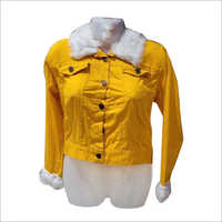 वॉशेबल गर्ल्स डेनिम येलो जैकेट