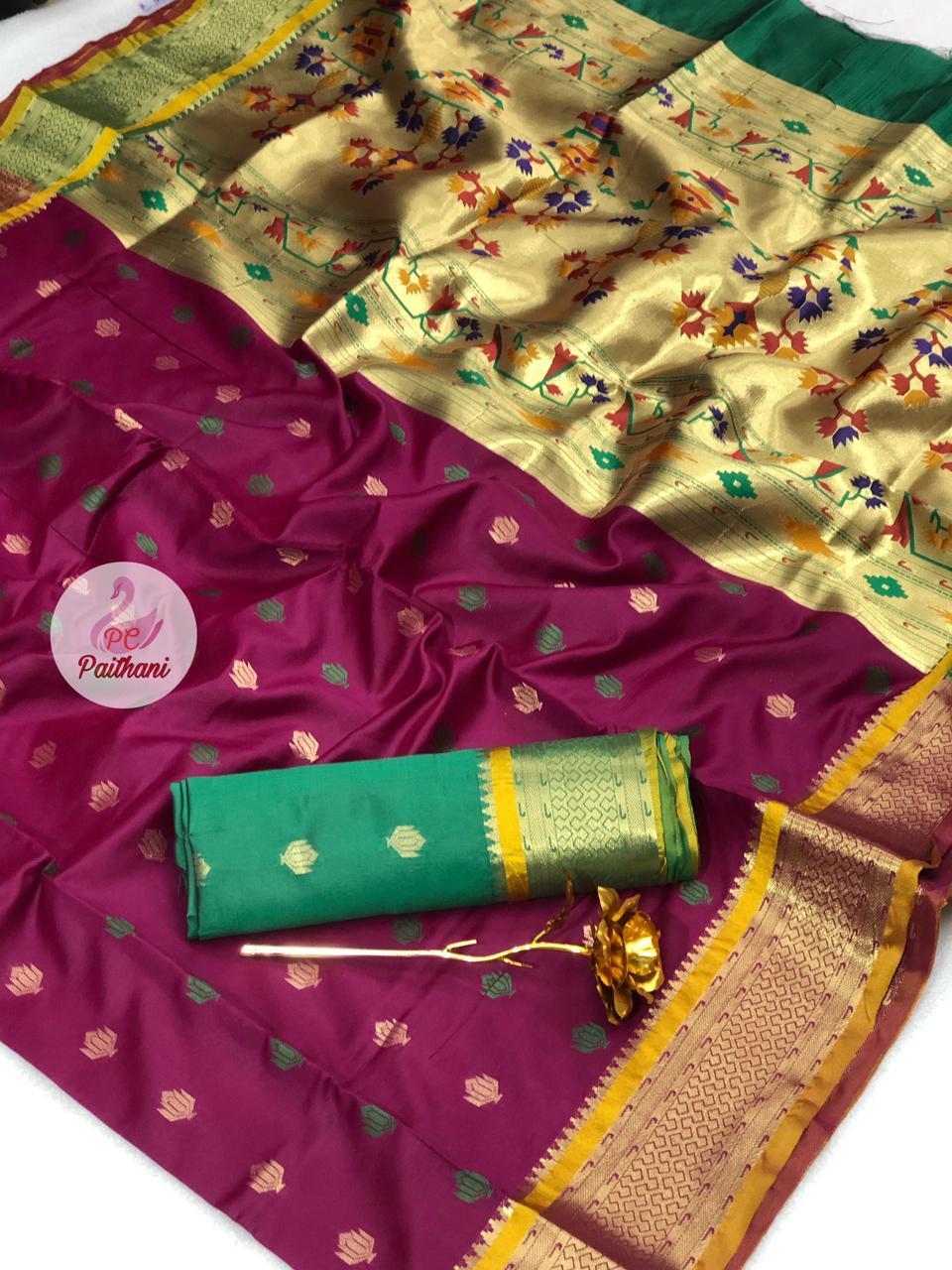 Woven Wedding Wear Soft Silk Paithani Saree