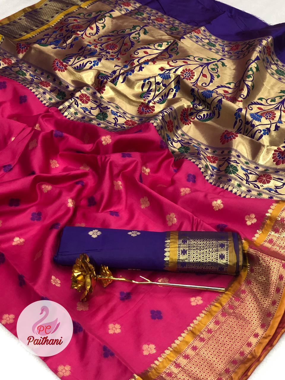 Woven Wedding Wear Soft Silk Paithani Saree