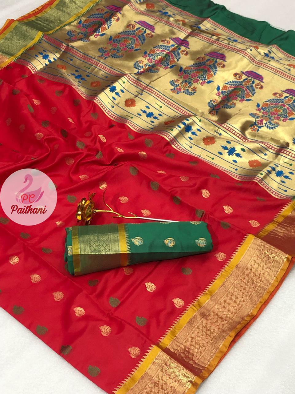 Festive New Paithani Soft Silk Banarasi South Indian Saree