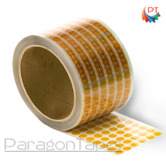 Hi Temperature Label - Polyamide Die-Cut, Customized Size, Amber/Green/Orange Colors, Pressure Sensitive Adhesive, Single Side Adhesive