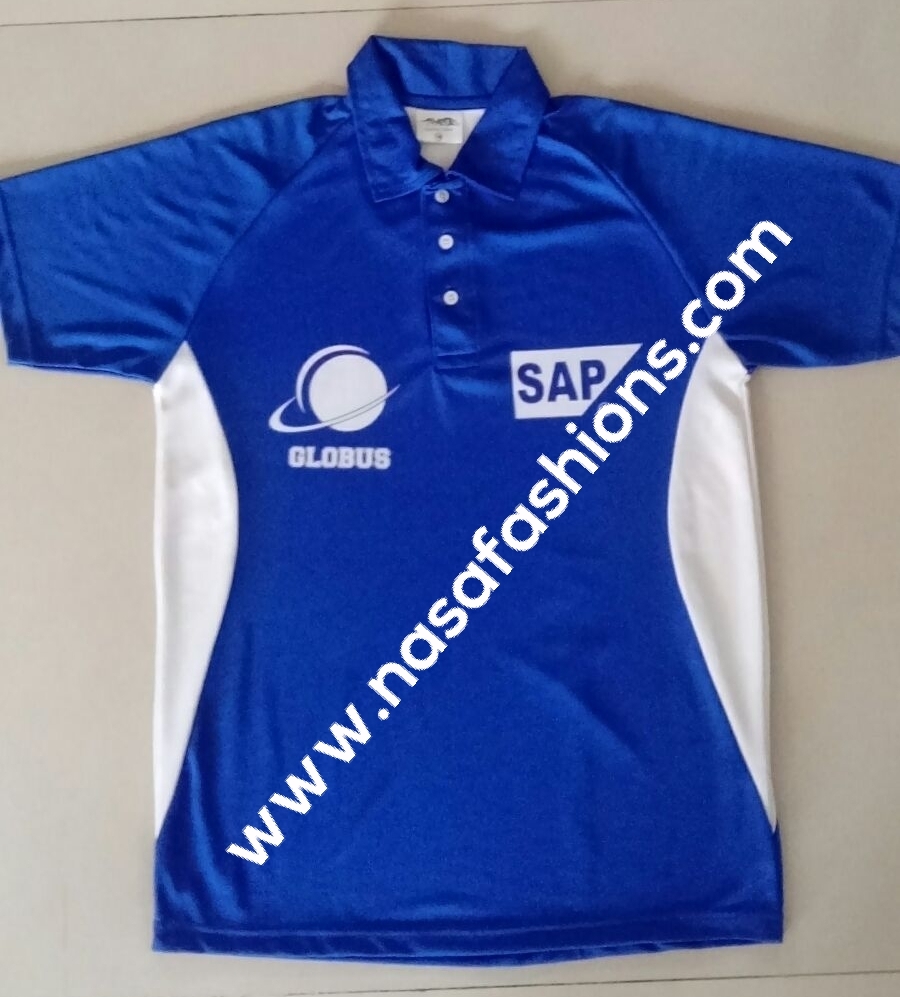 Corporate T Shirts - Polyester Material, Various Sizes, Black Color - Short Sleeve, Collared, Regular Fit, Button Closure