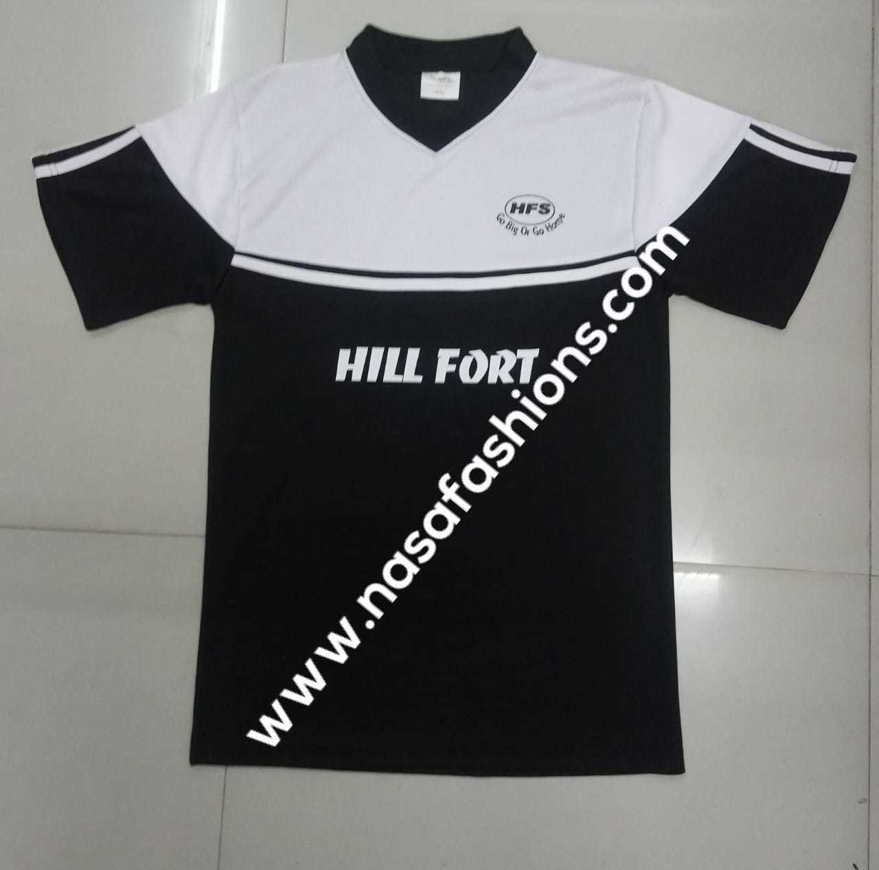 Corporate T Shirts - Polyester Material, Various Sizes, Black Color - Short Sleeve, Collared, Regular Fit, Button Closure