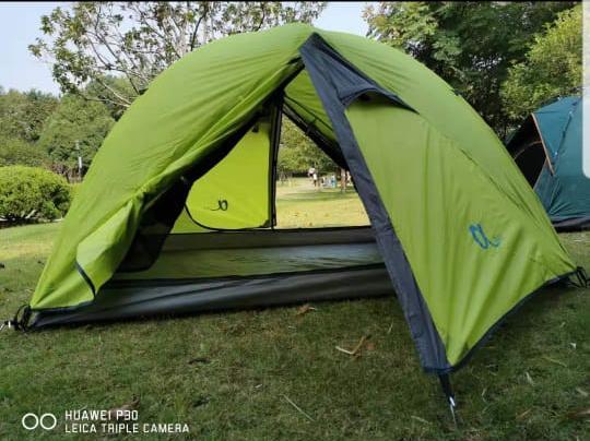 Camping Tents - Polyester, 200x150 Cm, Lime Green | 2 Persons Capacity, 2 Kg Weight, 1500 Mm Water Resistance, Ideal For Outdoor Adventures
