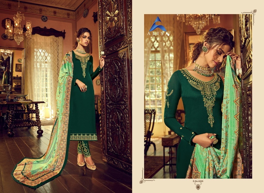 Sahir Designer Gorgette Satin With Bottom Work With Digital Print Dupatta Application: Women Material