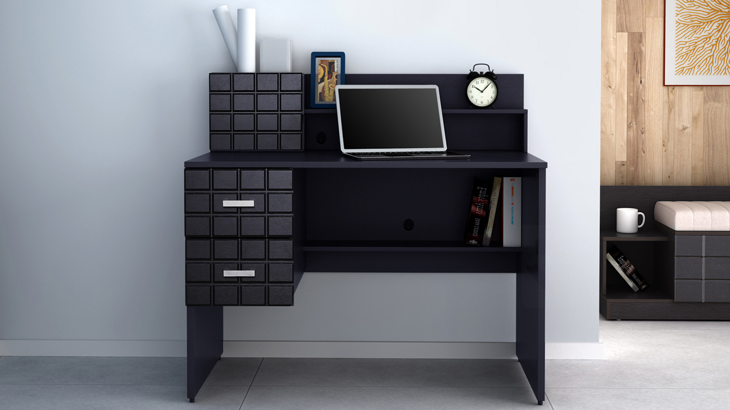 Chocolate Study Table - 120x101.8x60.5 Cm | Eco-friendly, Water-resistant, Modern Cola Rain Finish