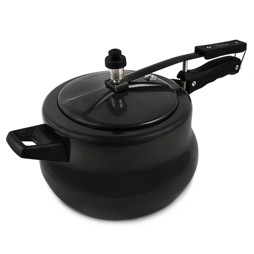 Hard Anodized Pressure Cooker - Aluminum, 3 mm Thickness, 1.5 kg Weight | Flat Bottom, Hard Anodized Exterior, Non-Stick Interior, 5-Year Warranty