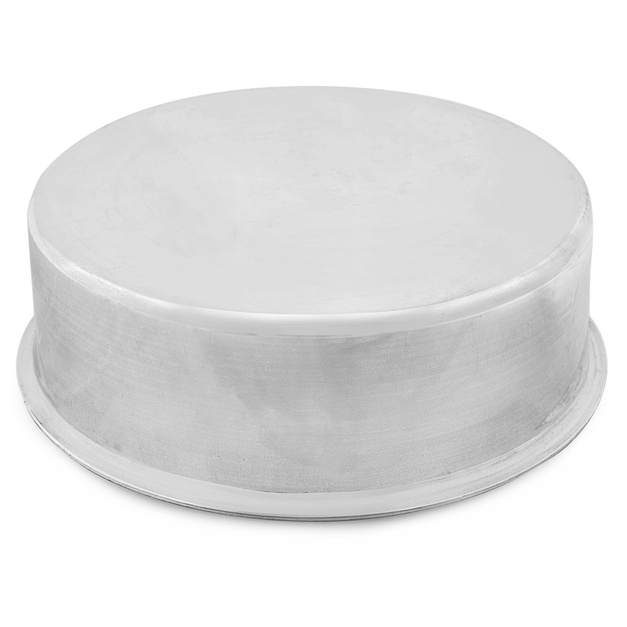 Round Cake Mould - Aluminum, Round Size | Silver Color, Ideal For Baking Delicious Cakes With Easy Release Feature