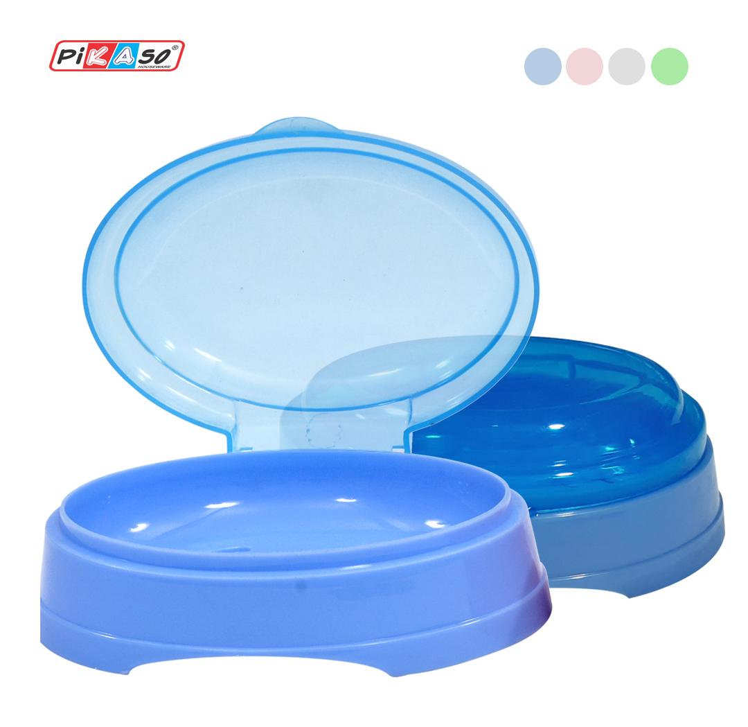 Magic 2002 (3) Soap Dish - Plastic, Assorted Colors: Cyan, Blue, Pink | Set Of 240 Pieces For Hotel Or Spa Use