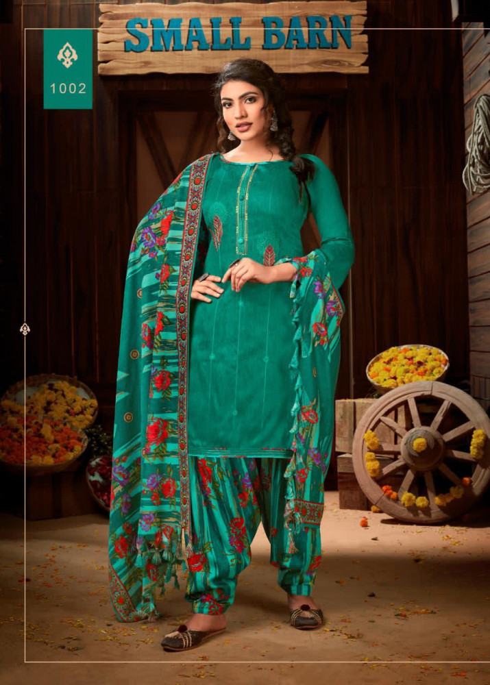 Roli Moli Abeera Patiyala Style Pashmina Winter Suits - Pashmina Jacquard Print Top, 2.50 Mtr Cut, Heavy Spun Print Bottom, 3.00 Mtr Cut, Twill Shawl Printed Dupatta | Multi-color, Casual Ethnic Dress, All Season Wear, Washable, Printed Pattern