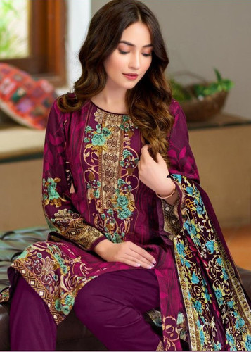 Multi Color Sapphire Lawn Pakistani Print Dress Material Catalog