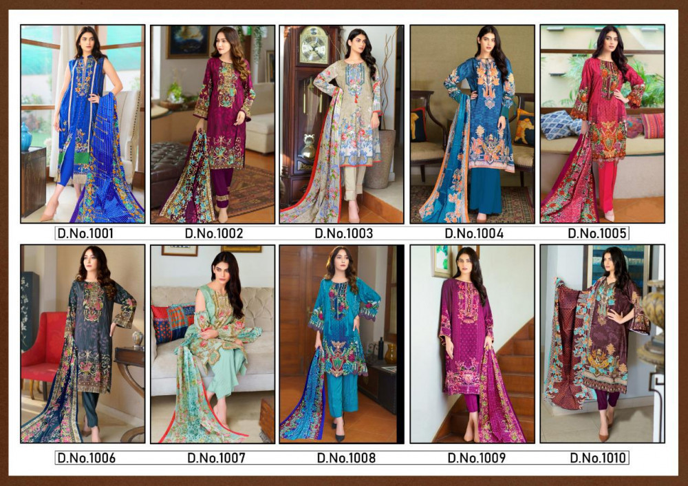 Multi Color Sapphire Lawn Pakistani Print Dress Material Catalog