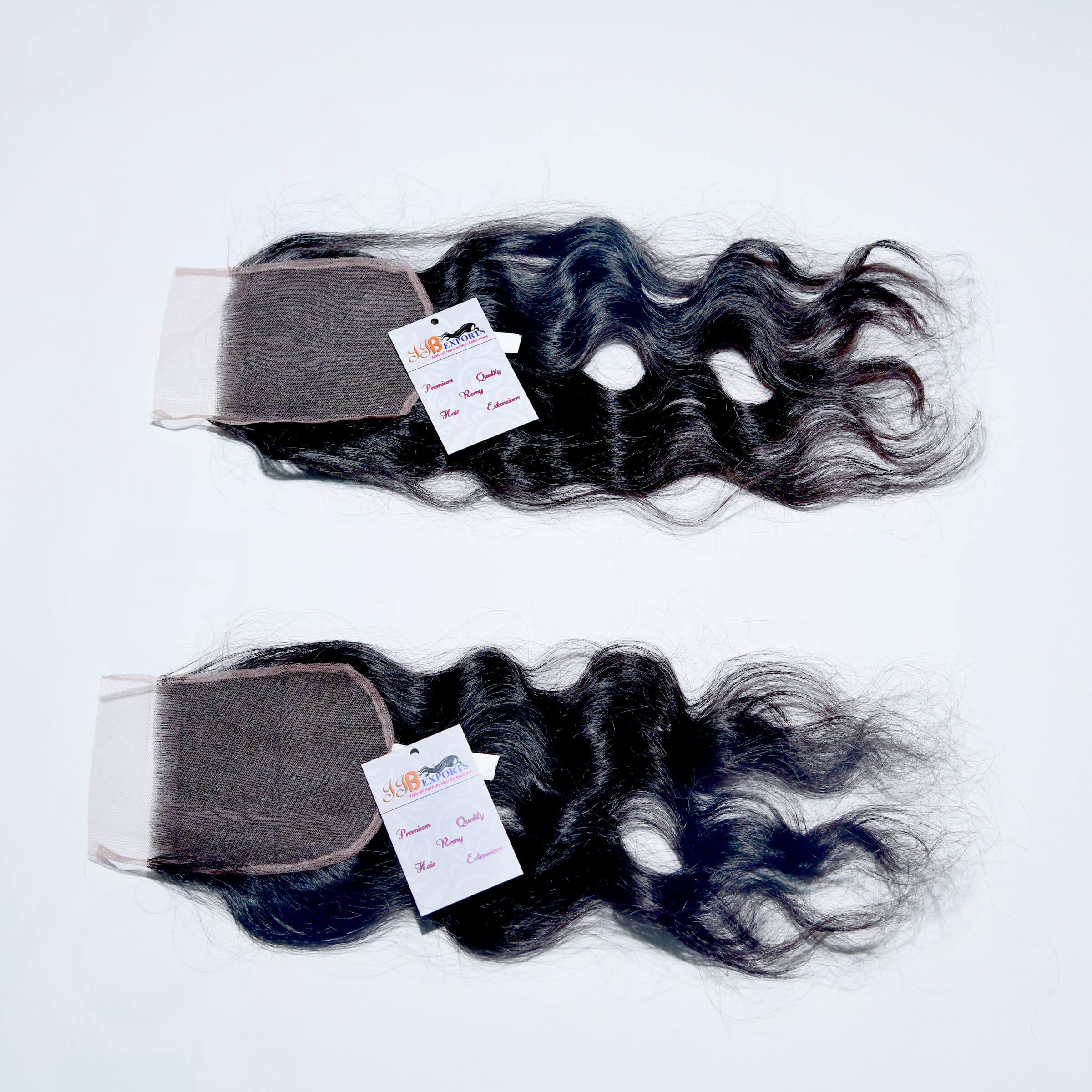 High Quality Natural Virgin Raw Wavy Hair Swiss Hd Thin Lace Closure - 18 Inch Length Natural Black Color | Unprocessed Remy Human Hair Tangle-free Soft & Smooth Bouncy With Natural Luster