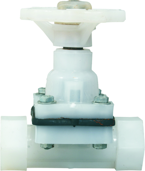 Pp Diaphragm Valve - Weir Type, 1/2 Inch, White, Soft Seated Design | Medium Pressure, Manual Operation, For Industrial Water Applications