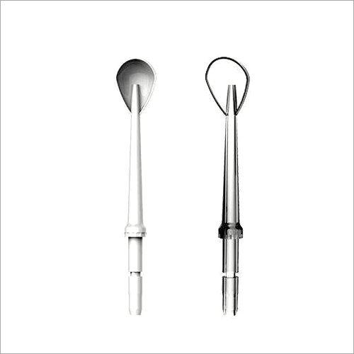 ORACURA Tongue Scraper For OC300 - Stainless Steel, 9 x 2 x 14.5 cms, Transparent with White and Green Rings | Portable, Semi-Automatic, Set of 2 Tips