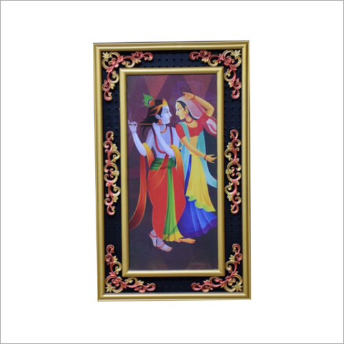 God Golden Scenery Photo Frame - Plastic, Different Sizes Available, Multicolor | Religious Style with Versatile Display Options