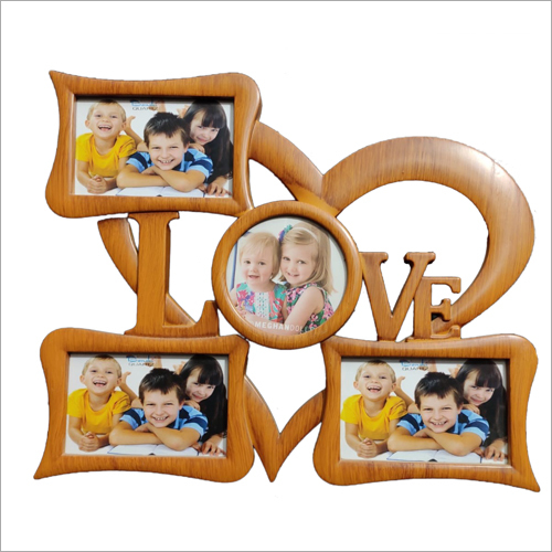 Heart Shape Decorative Family Photo Frame - Plastic Material, Different Sizes Available, Modern Design, Brown Color | Elegant Home Décor Accent