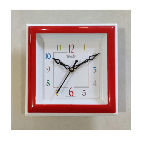 Plastic Wall Clock - Plastic Material, Different Sizes Available, Multicolor Design - Fashionable Square Shape for Stylish Decor
