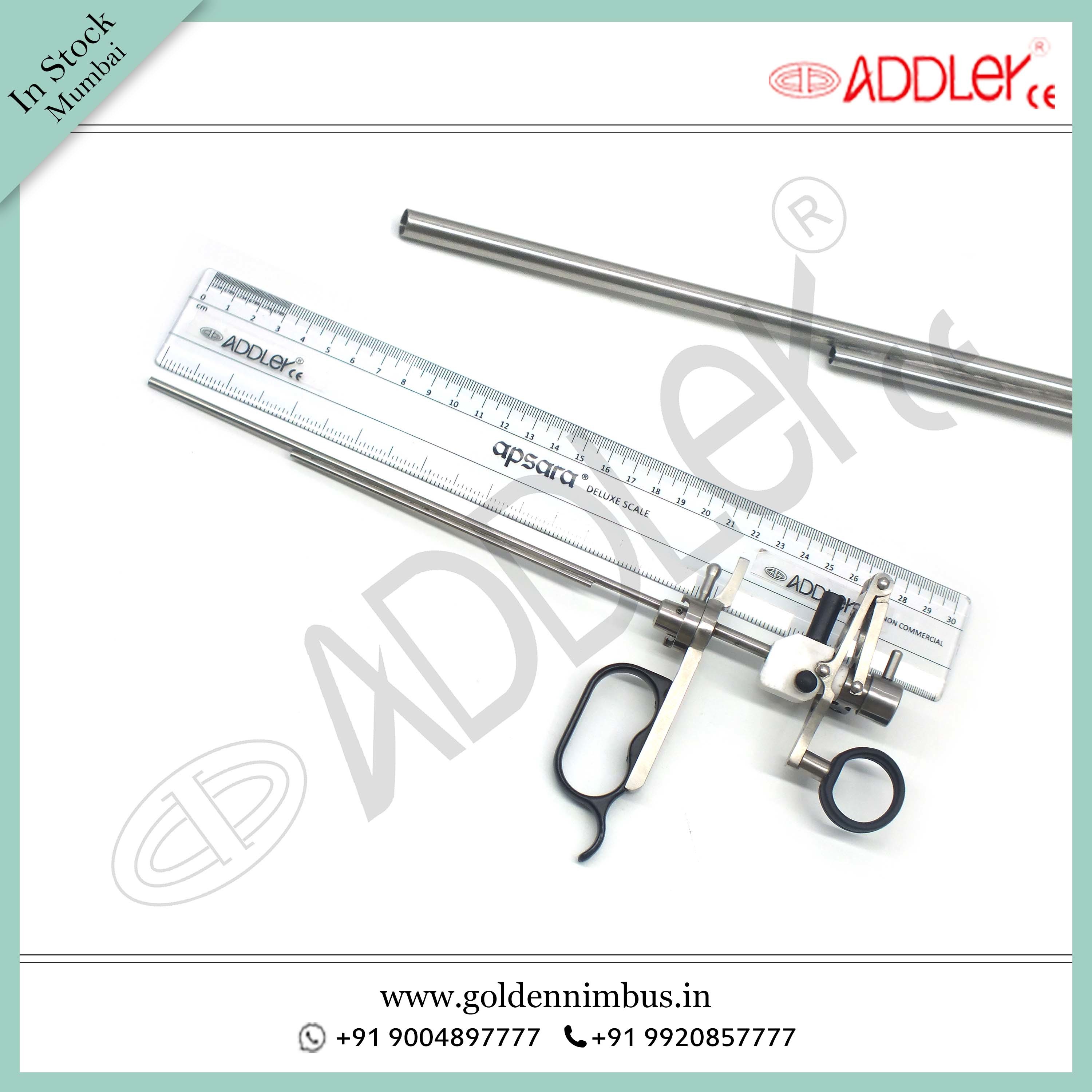 Brand New Addler Laparoscopic Monopolar Working Element - Steel, 5 X 5 X 10 Inch, Semi-automatic, Portable, Waterproof, Sterilized, 500g