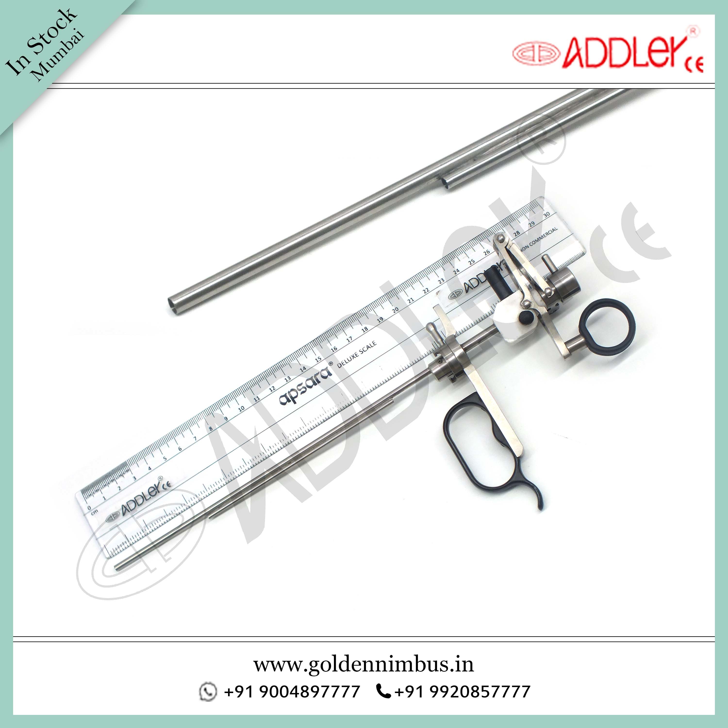 Brand New Addler Laparoscopic Monopolar Working Element - Steel, 5 X 5 X 10 Inch, Semi-automatic, Portable, Waterproof, Sterilized, 500g