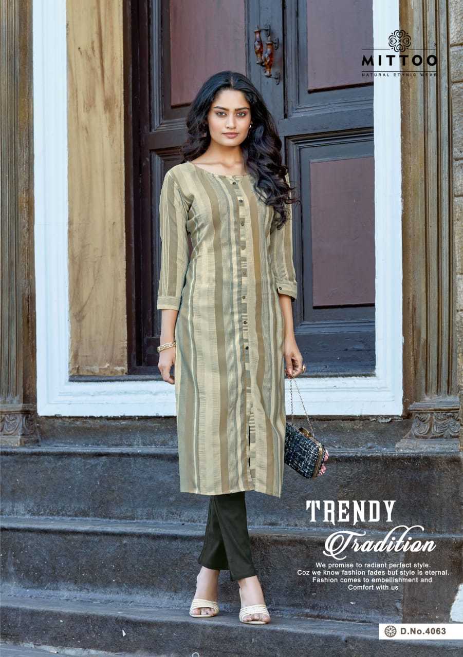 Dry Cleaning Mohini Vol 6 Weaving Strips Kurtis With Pant