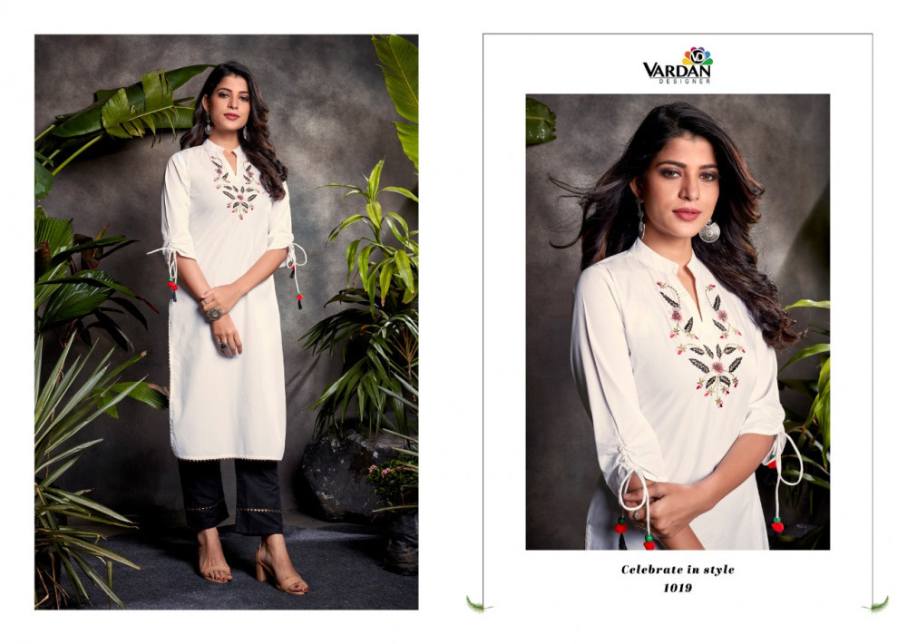 Multi Color Vardan Designer Spark Vol-1 Kurti With Pent Pair Catalog