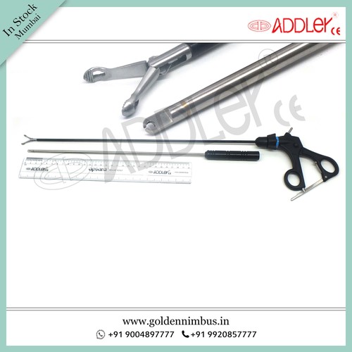 Brand New Addler Laparoscopic Babcock Grasper With Knot Pusher 5mm - Steel, 5 x 5 x 10 Inch | Semi-Automatic, Portable, Waterproof, Sterilized