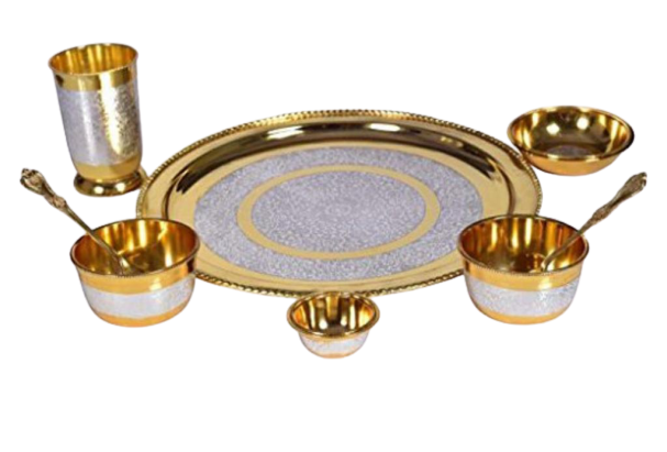 Silver Plated Dinner Set - Material: Brass
