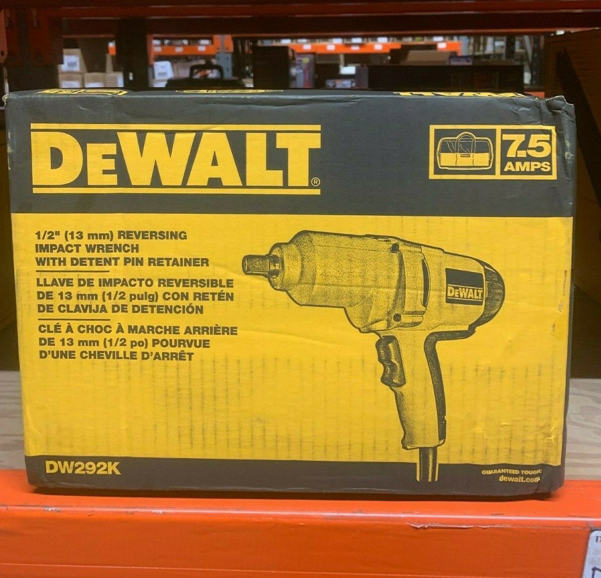 Dewalt Dw292 Impact Wrench - 710w Electric, Yellow Plastic And Metal Finish | Variable Speed, Lightweight 3.1kg, Soft Grip Handle