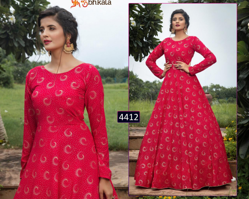 Multi Color Khushboo Fashion Flory Vol 10 Georgette Anarkali Style Patry Wear Gown Catalog