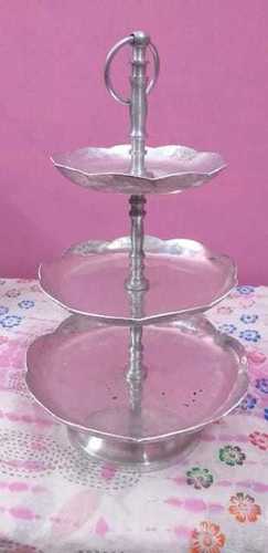 सिल्वर एल्युमिनियम केक स्टैंड