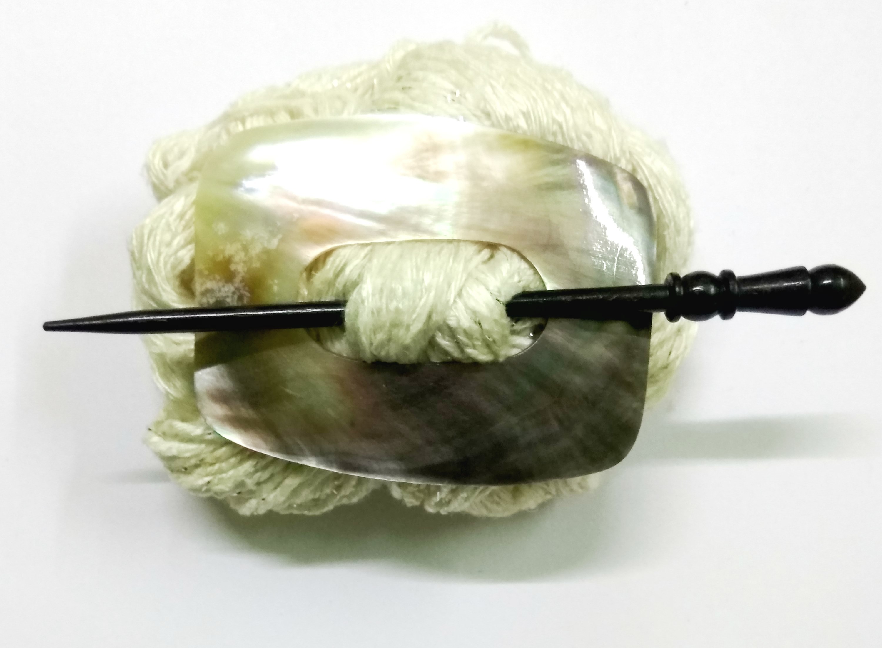 Black Mother Of Pearl Shawl Pin- Rectangle Shape