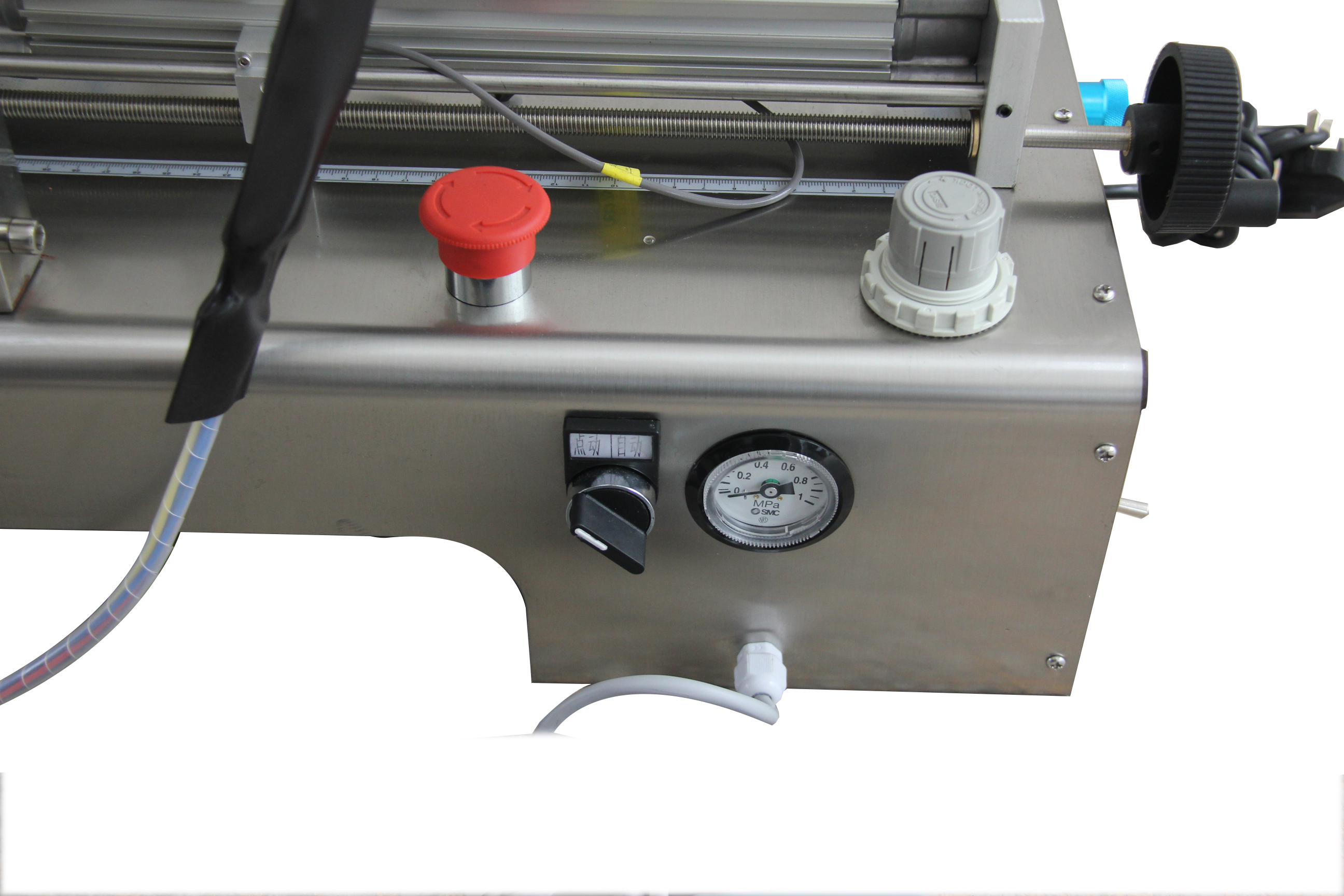 Pneumatic Horizontal Semi-automatic Bottle Liquid Filling Machine - Stainless Steel 1200x380x450 Mm High Performance Plc Control 1 Year Warranty