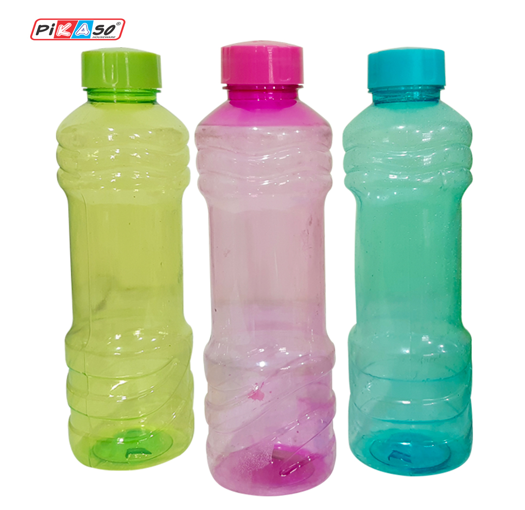 Alice Flip Flap - Plastic, 1 Litre - Red, Green, Blue, Pink | Screw Cap, Round Shape, 500 Ml Capacity, 4 Piece Set
