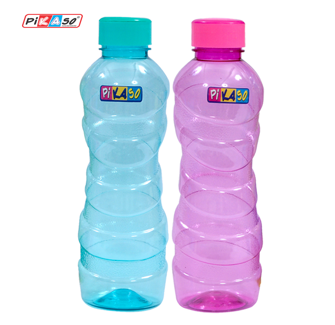 Alice Flip Flap - Plastic, 1 Litre - Red, Green, Blue, Pink | Screw Cap, Round Shape, 500 Ml Capacity, 4 Piece Set