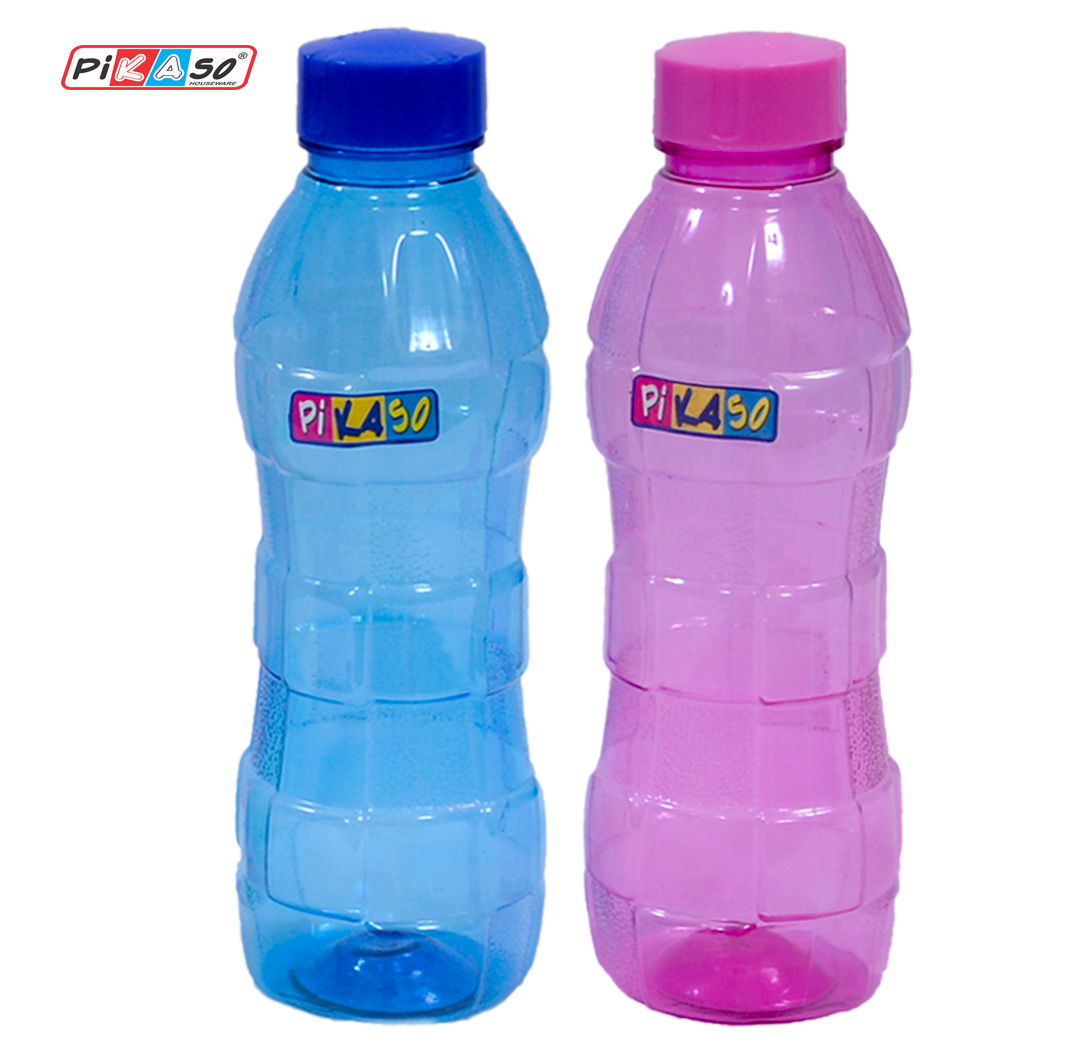 Alice Flip Flap - Plastic, 1 Litre - Red, Green, Blue, Pink | Screw Cap, Round Shape, 500 Ml Capacity, 4 Piece Set