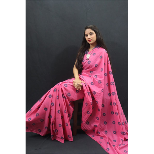 Various Color Available Jaipuri Bagru Print Cotton Saree