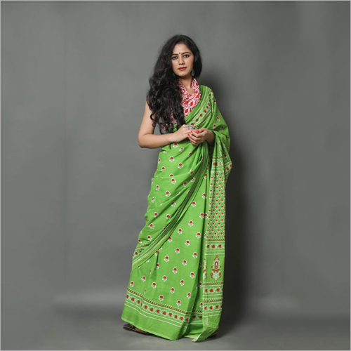 Various Color Available Jaipuri Bagru Print Cotton Saree