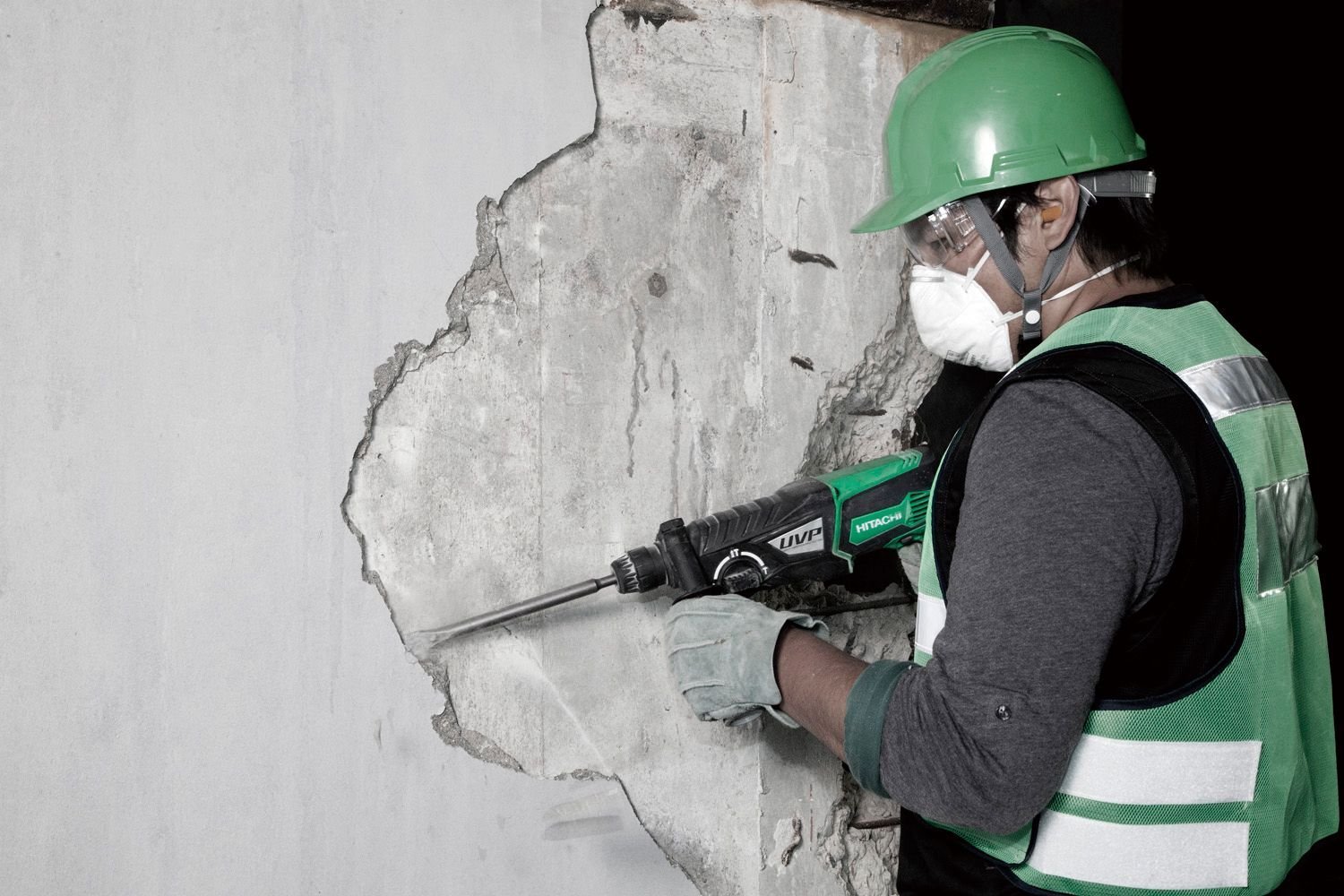 Green Hitachi Rotary Hammer Drill