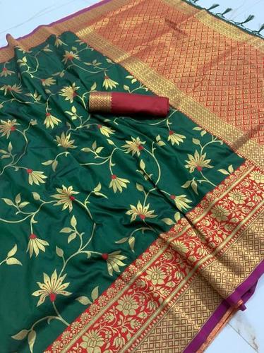 जैक्वार्ड कांचीपुरम हैंडलूम वीविंग फेस्टिवल सिल्क साड़ी