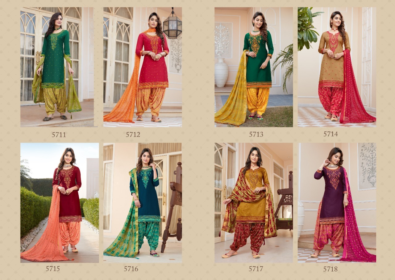 Multi Color Kessi Shangaar Patiyala House Vol 19 Jam Silk With Embroidery Work Dress Material Catalog
