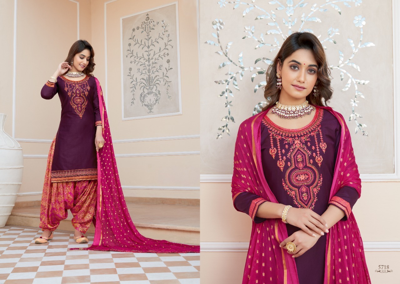Multi Color Kessi Shangaar Patiyala House Vol 19 Jam Silk With Embroidery Work Dress Material Catalog