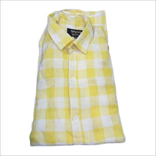 Men Plain Cotton Check Shirt