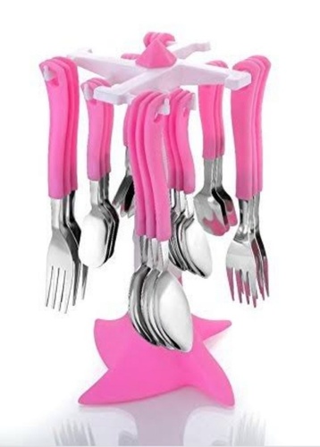 Accord Premium Revolving Cutlery Set - Stainless Steel, Multi Color, Ergonomic Grip | 24-Piece Set with Unique Storage Stand, Ideal for Everyday and Special Occasions